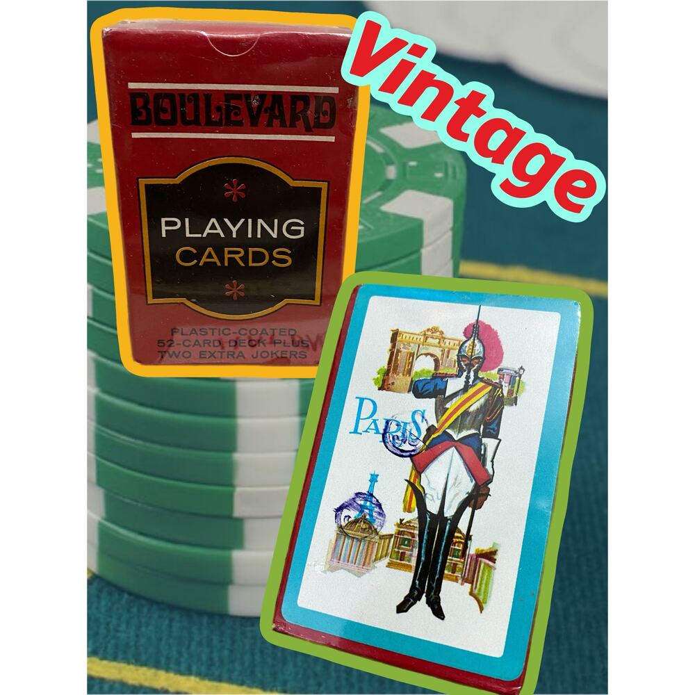 Sealed Whitman Boulevard - Paris Playing Cards W/Guard 52 Card Deck & Jokers NEW